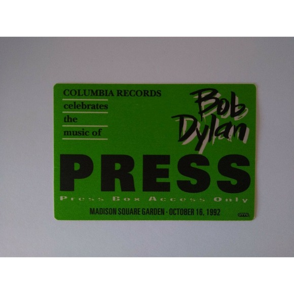 Bob Dylan Backstage Pass Original 1992 Madison Square Garden New York Tom Petty - Picture 2 of 2